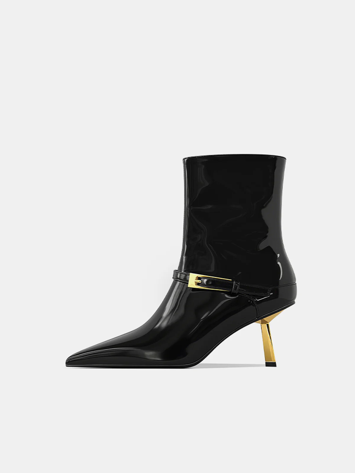 Patent PU Pointed Toe Stiletto Ankle Boots - Wholesalesil