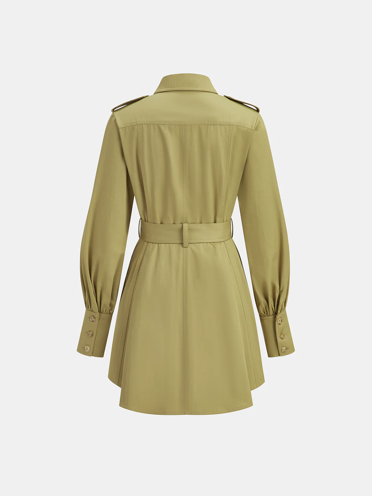 Lapel Trench-Style Belted Dress - Wholesalesil