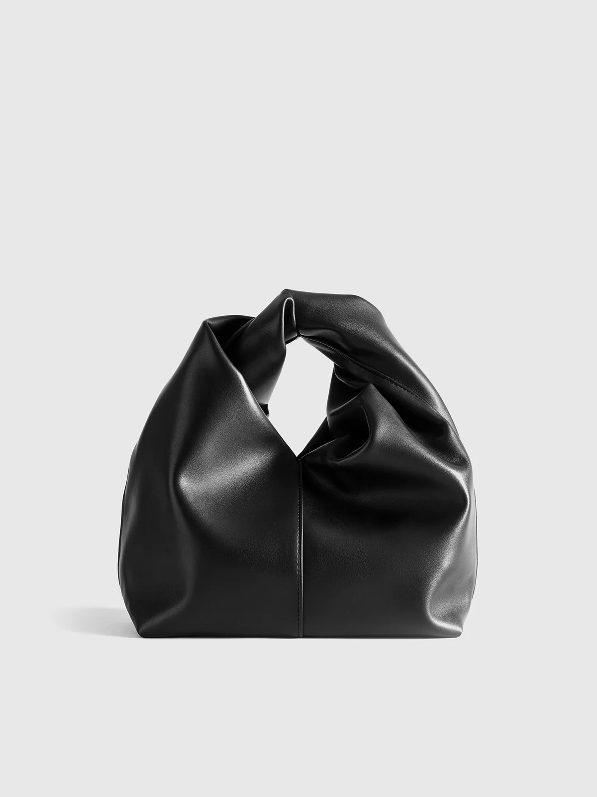 PU Leather Handbag with Twisted Top Handle - Wholesalesil