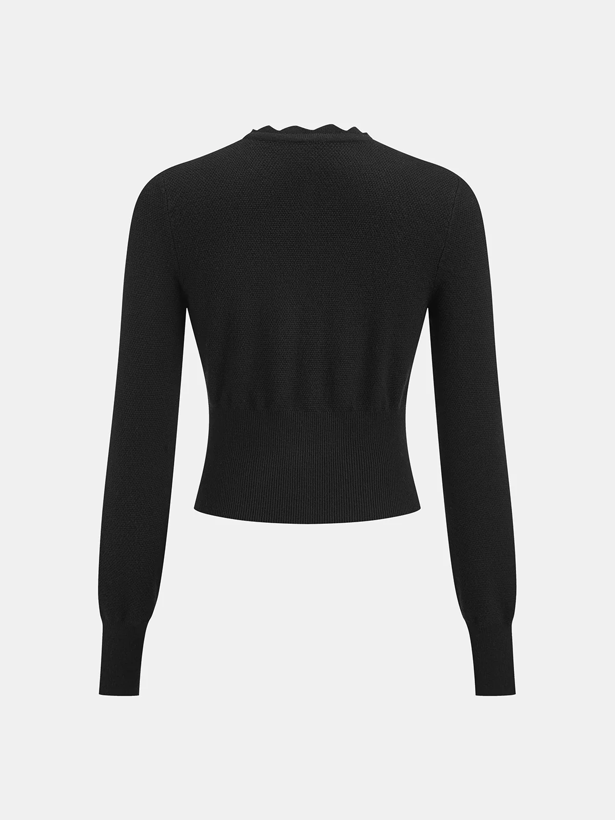 Tie Neck Button Fitted Cardigan - Wholesalesil