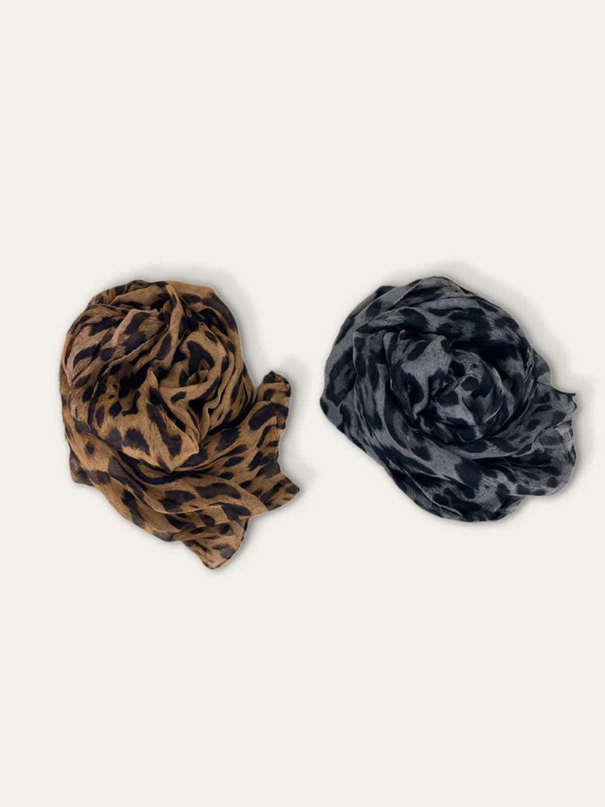 Cotton & Linen Leopard Print Scarf - Wholesalesil