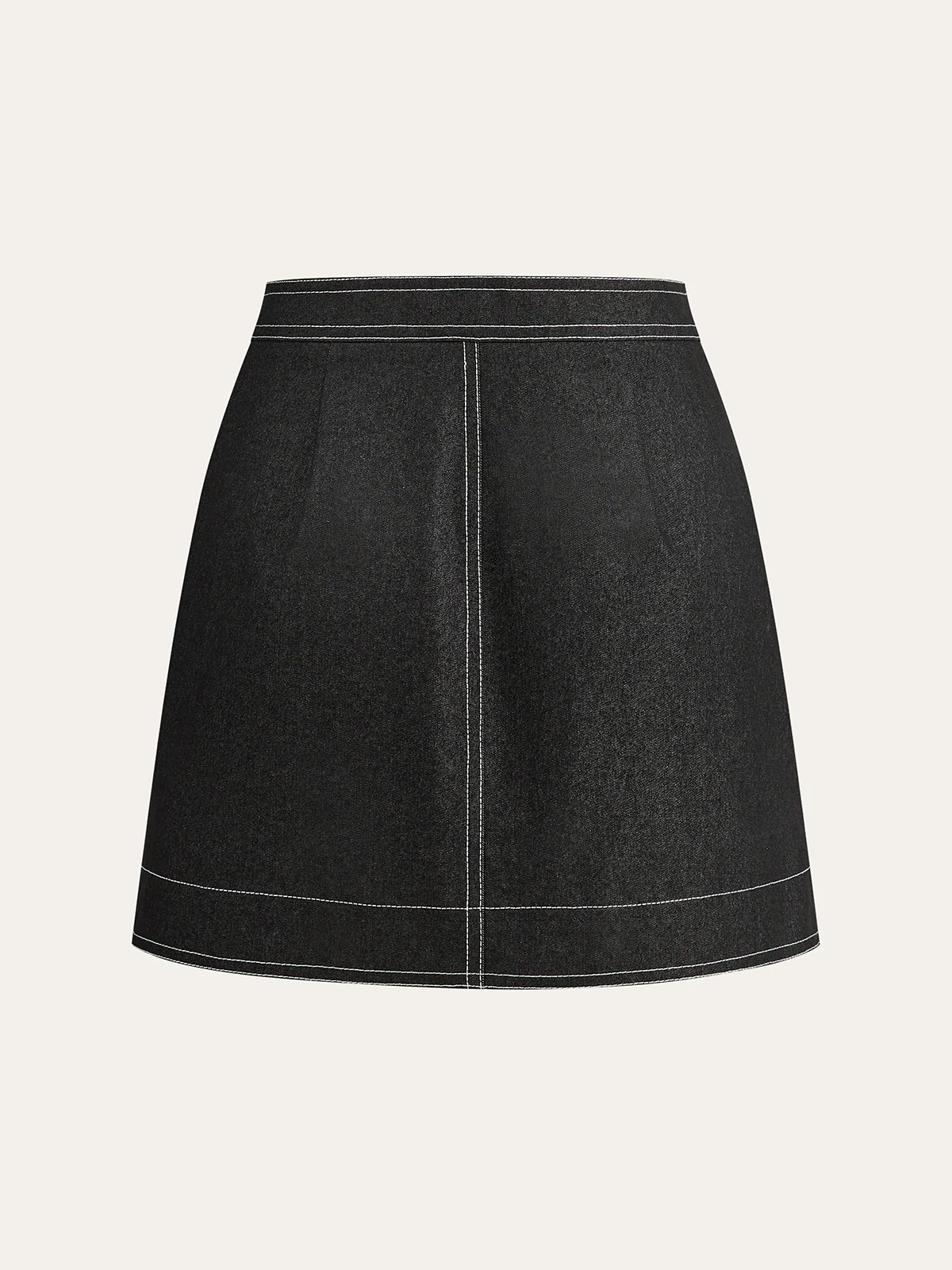 Asymmetric Button-Front Pocket Mini Skirt - Wholesalesil