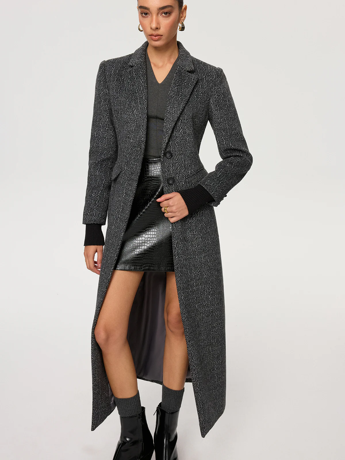 Flecked Wool-blend Coat - Wholesalesil