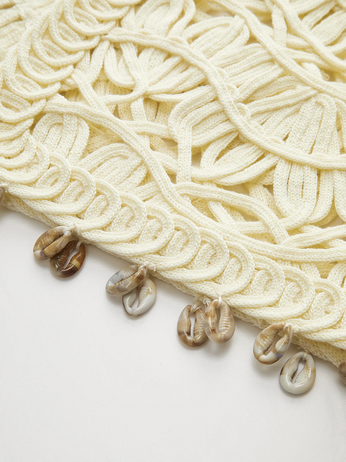 Shell Embellished Crochet Vest - Wholesalesil