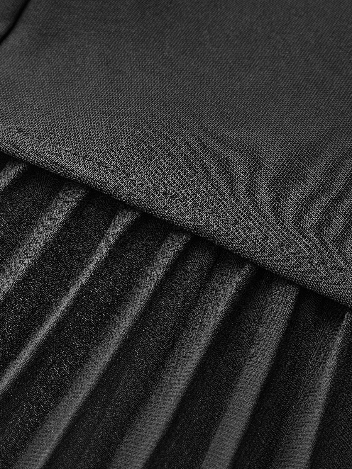 Pleated Mesh Hem Midi Skirt - Wholesalesil