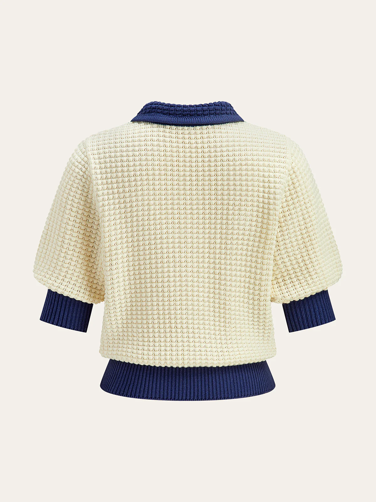 Crochet-Knit Polo Top - Wholesalesil