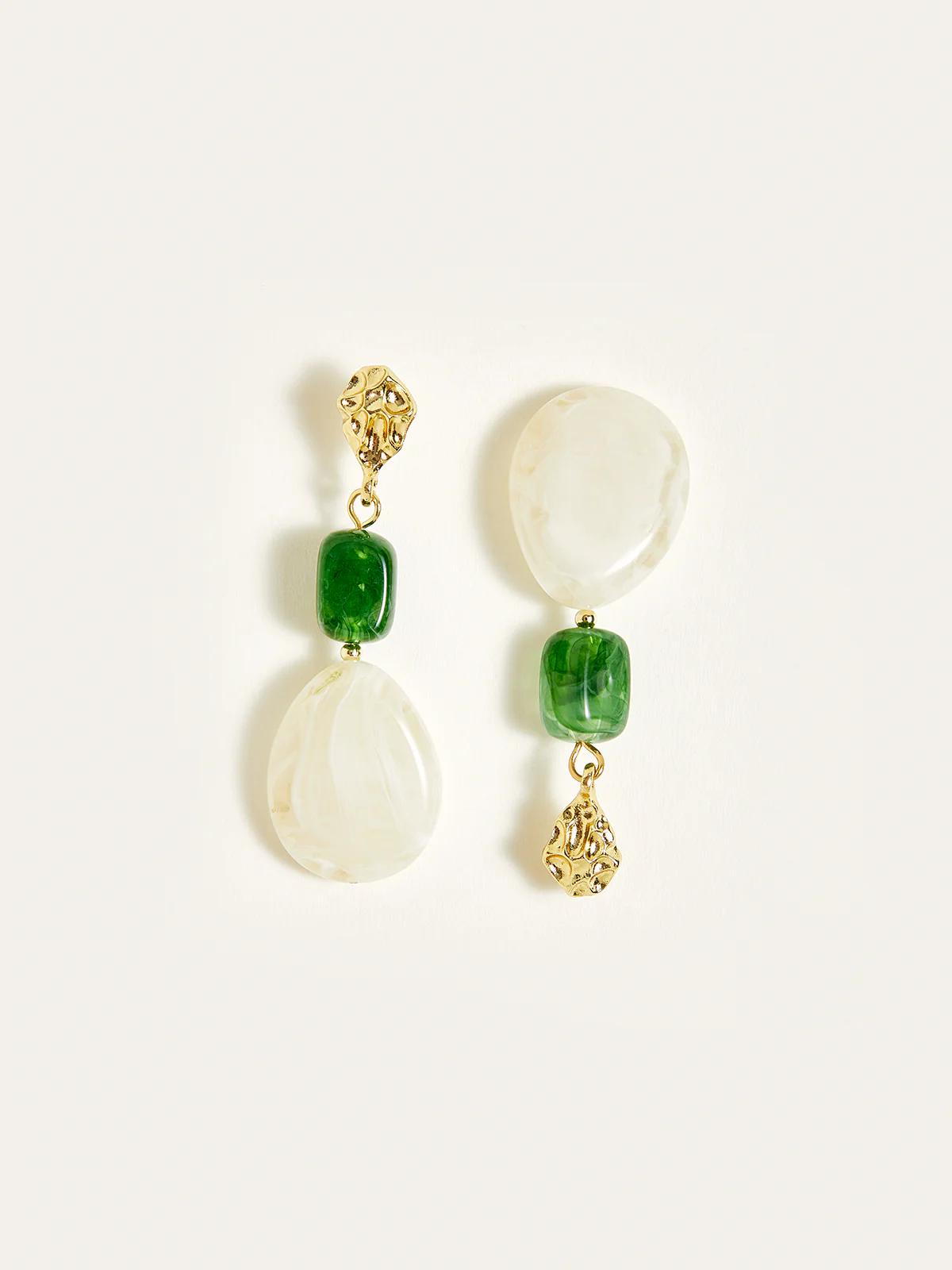 Irregular Resin Bead Drop Earrings - Wholesalesil