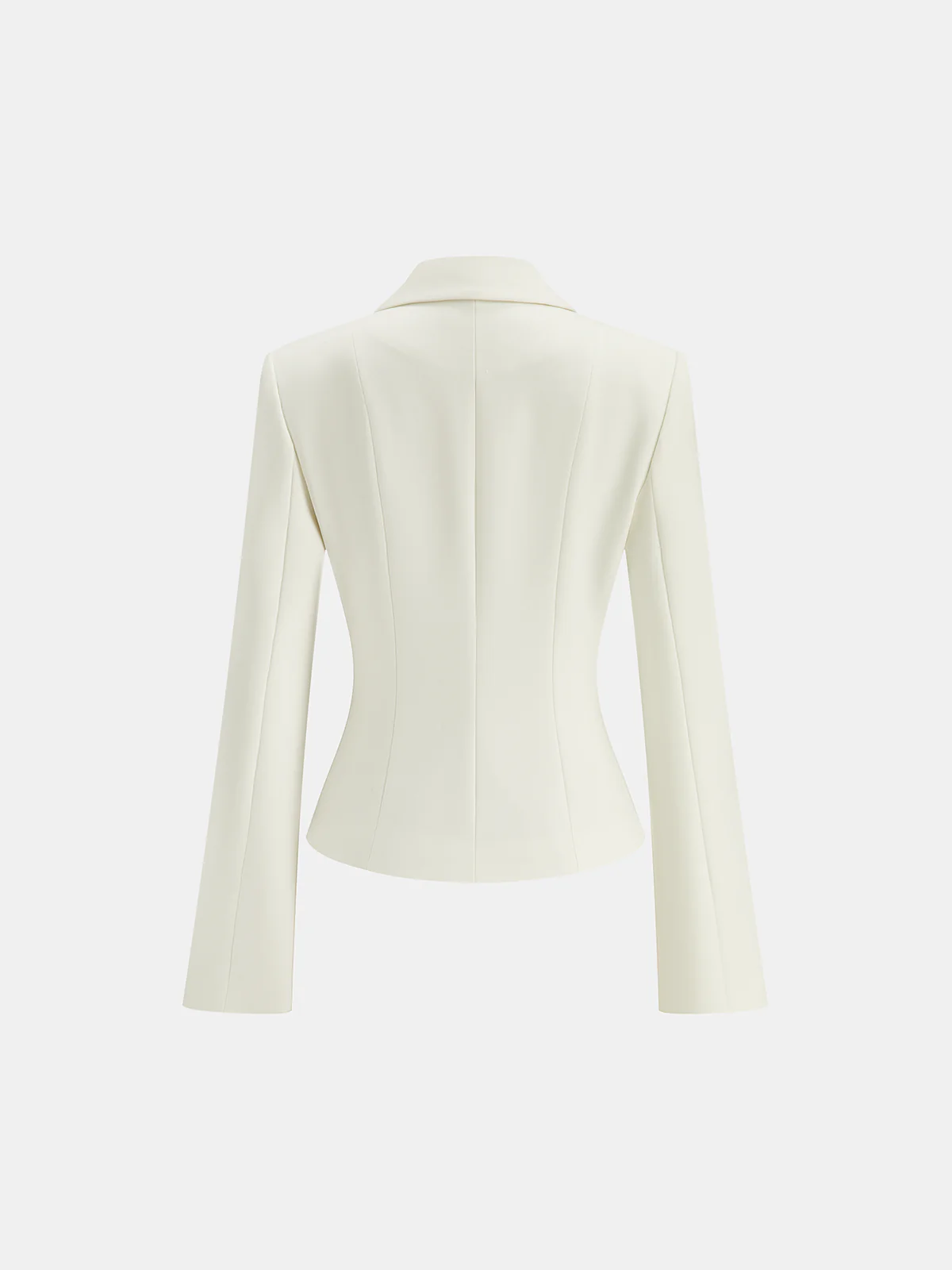 Scalloped Collar Metal Button Blazer - Wholesalesil