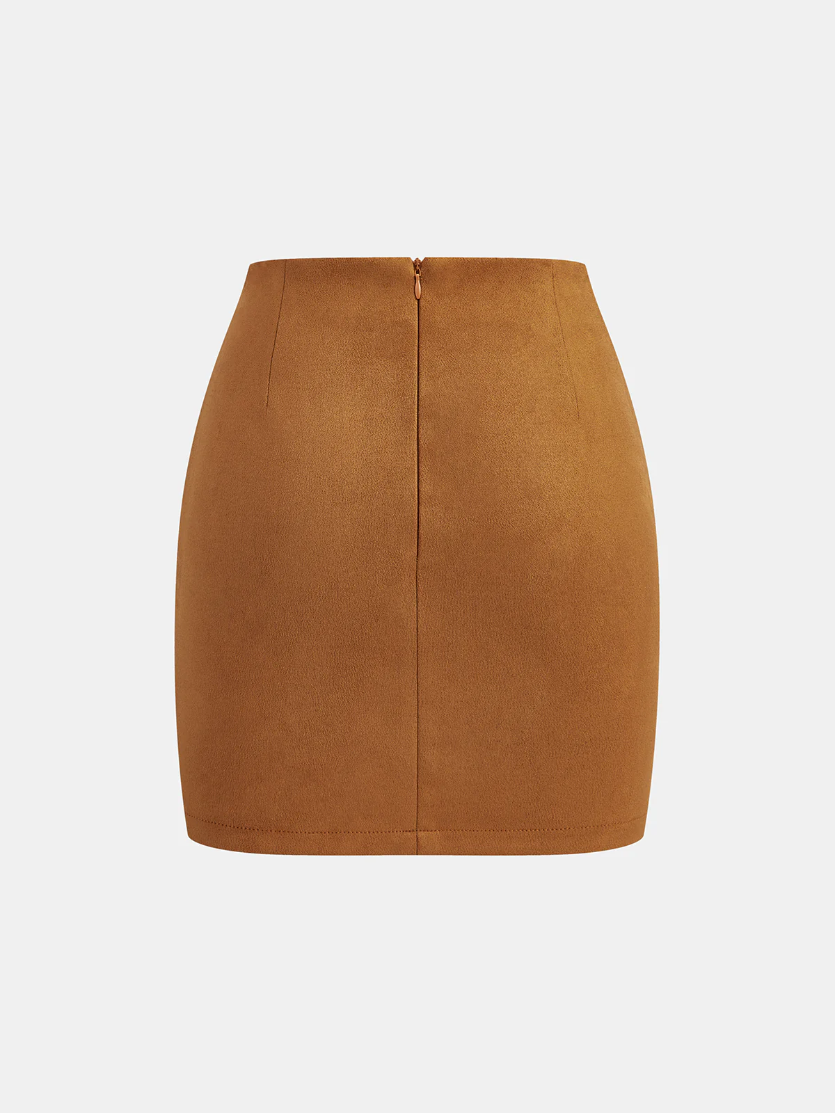 Suede Effect Ruched Mini Skirt - Wholesalesil