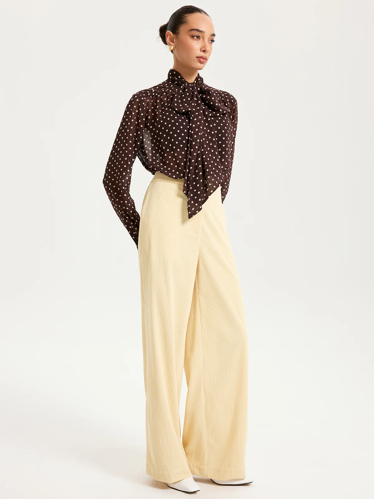 High-Waist Corduroy Wide-Leg Pants - Wholesalesil