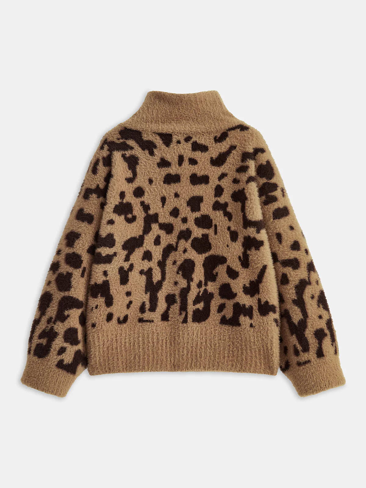 Leopard Print Fuzzy Knit Cardigan - Wholesalesil
