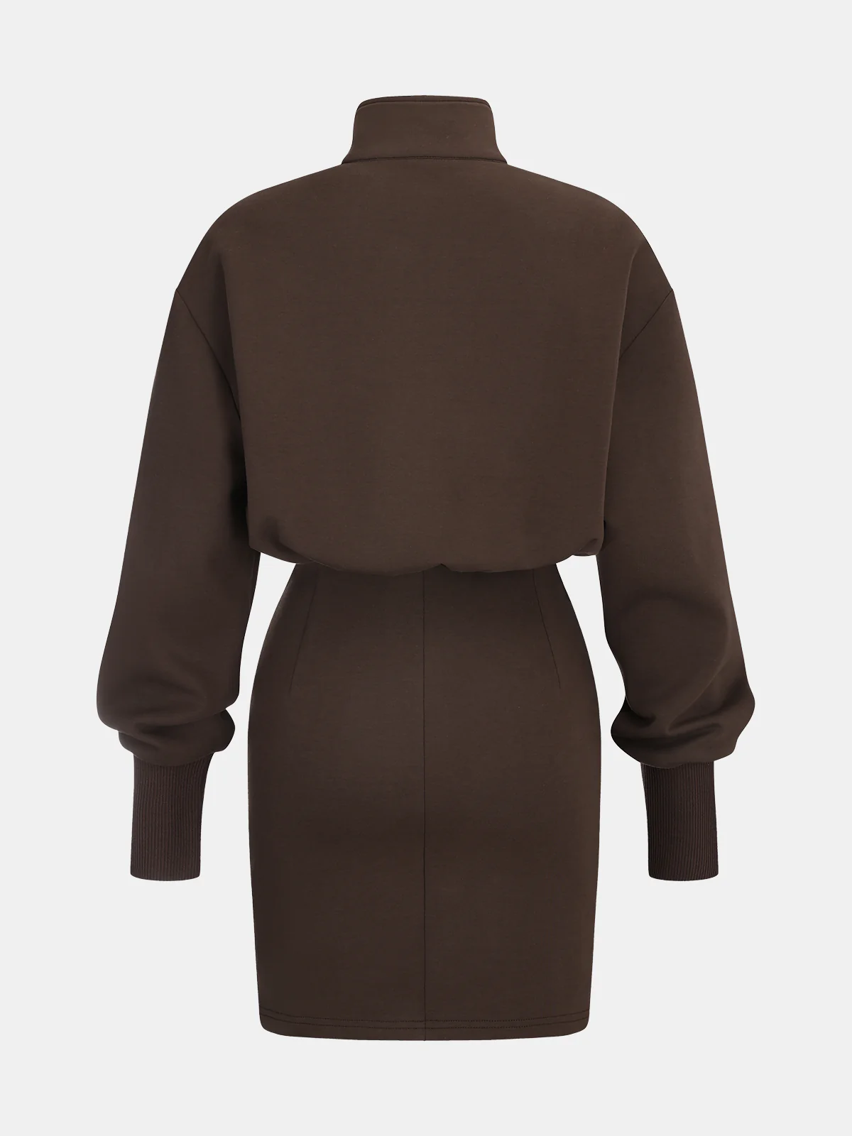 Half Zip Sweatshirt Mini Dress - Wholesalesil