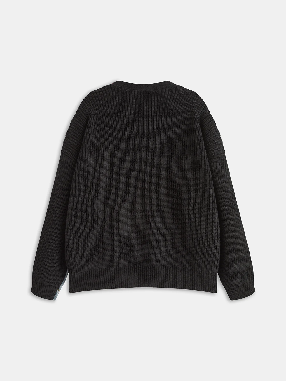 2 in 1 Denim Paneled Knit Cardigan - Wholesalesil