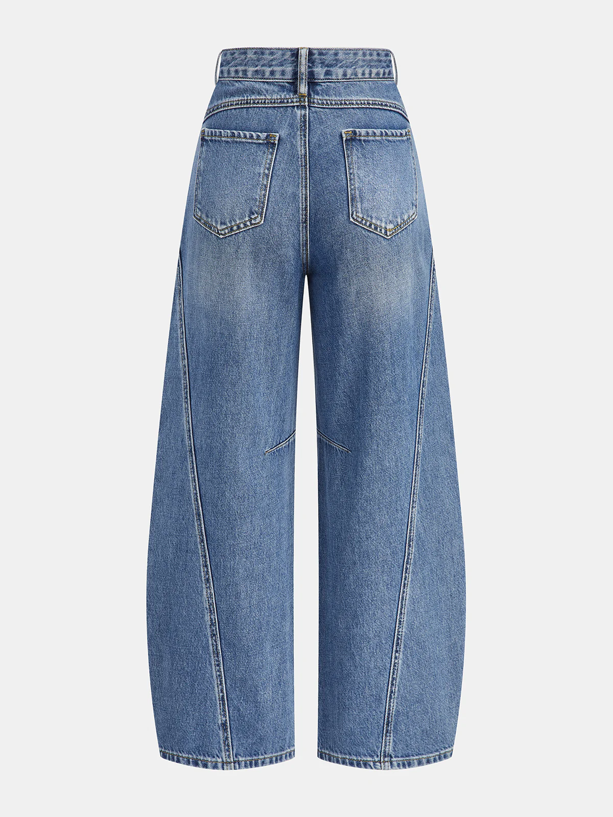 Denim Curved-Leg Jeans - Wholesalesil