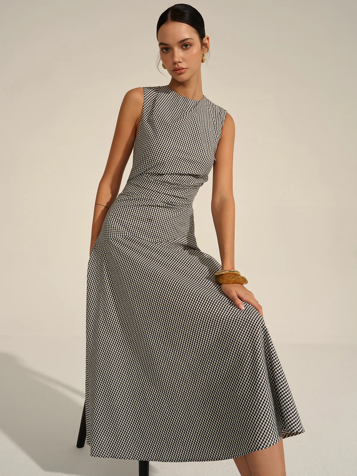 Gingham Midi Dress - Wholesalesil