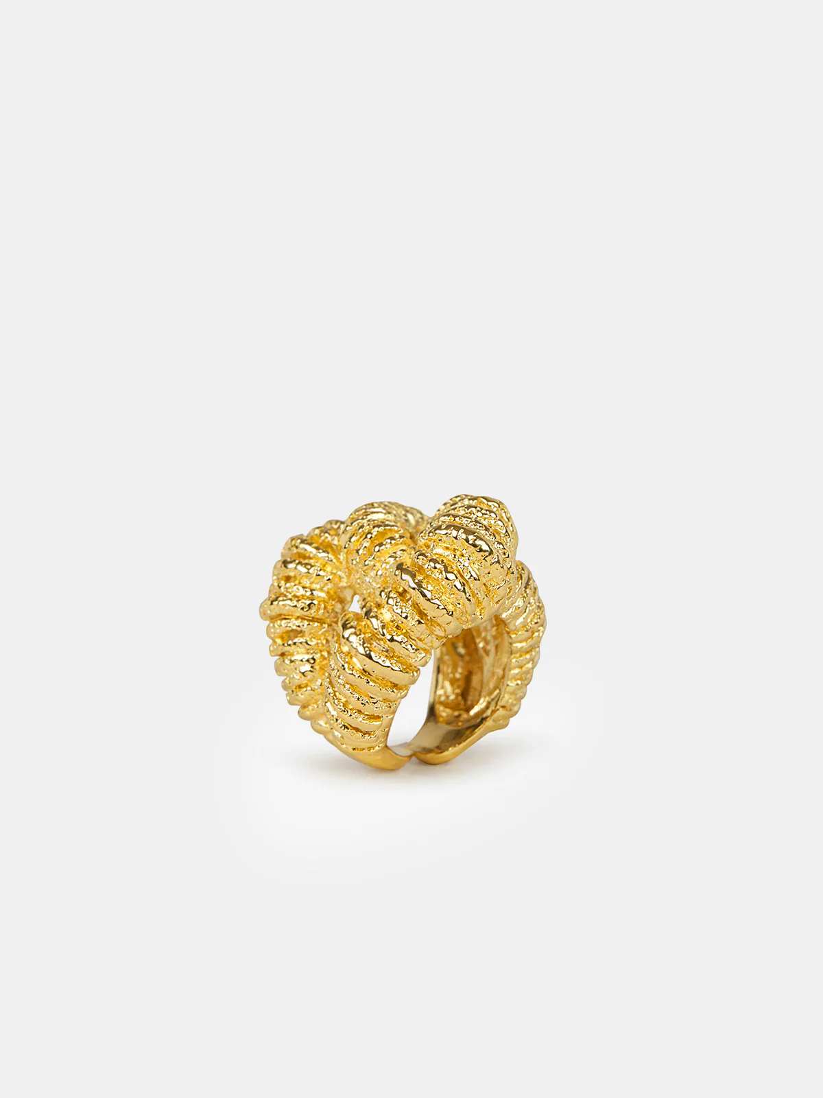 Golden Lava-Textured Exaggerated Ring - Wholesalesil
