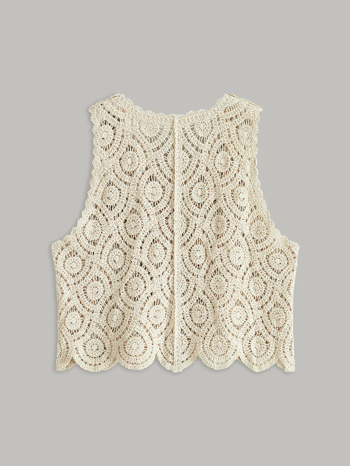Crochet Button-Up Vest - Wholesalesil
