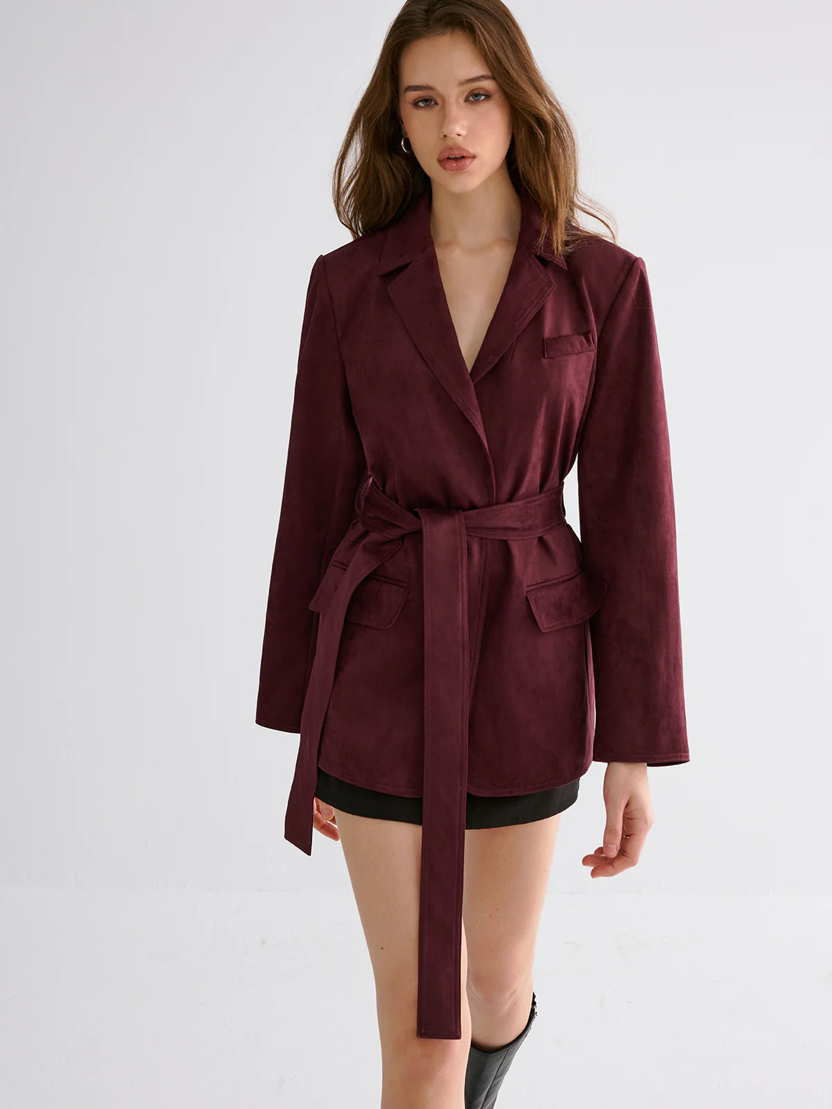 Minimal Belted Blazer - Wholesalesil