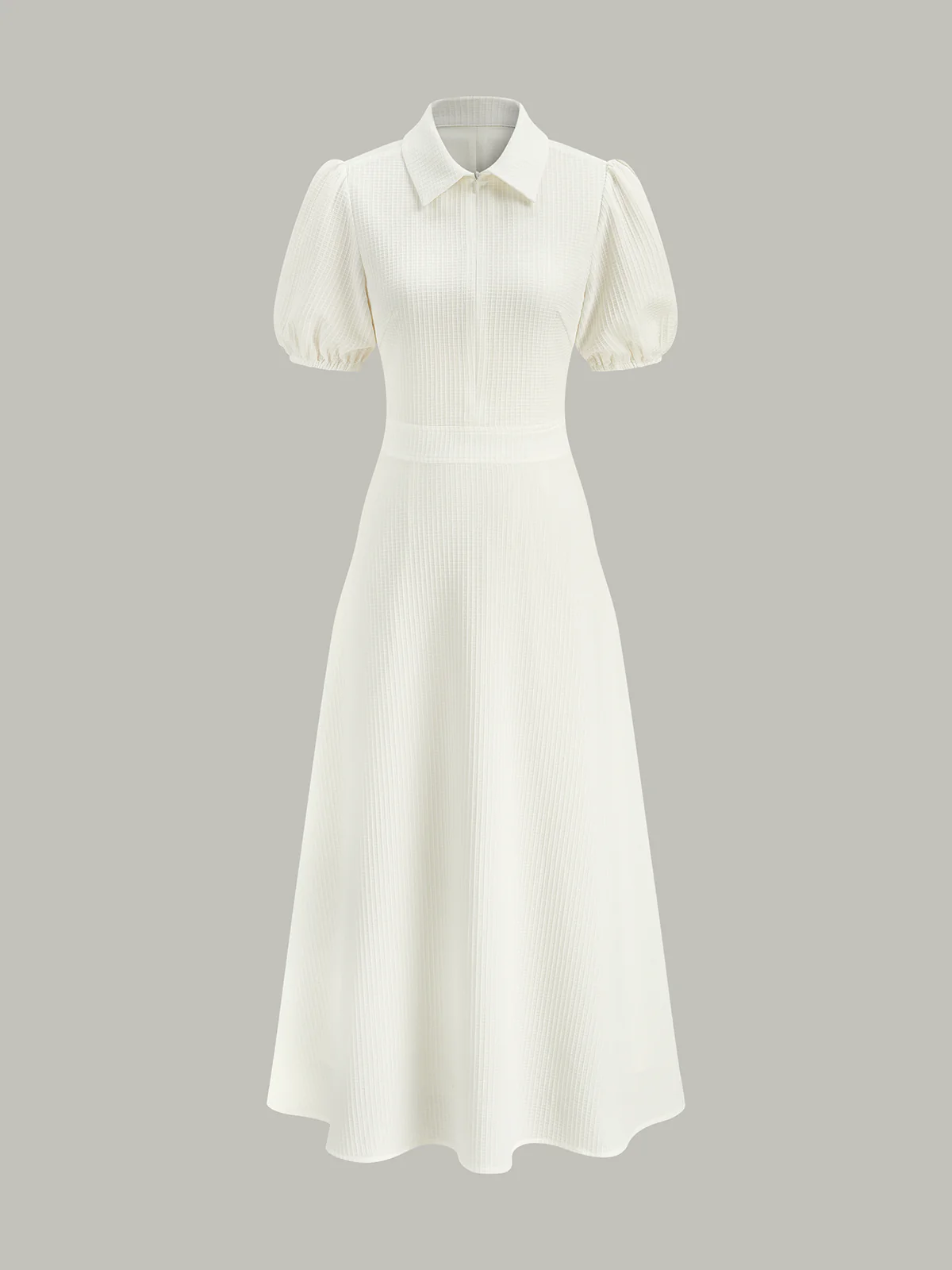 Textured Polo Neck Midi Dress - Wholesalesil