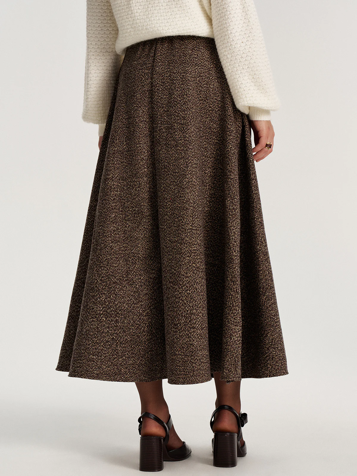Tweed A-Line Pocket Maxi Skirt - Wholesalesil