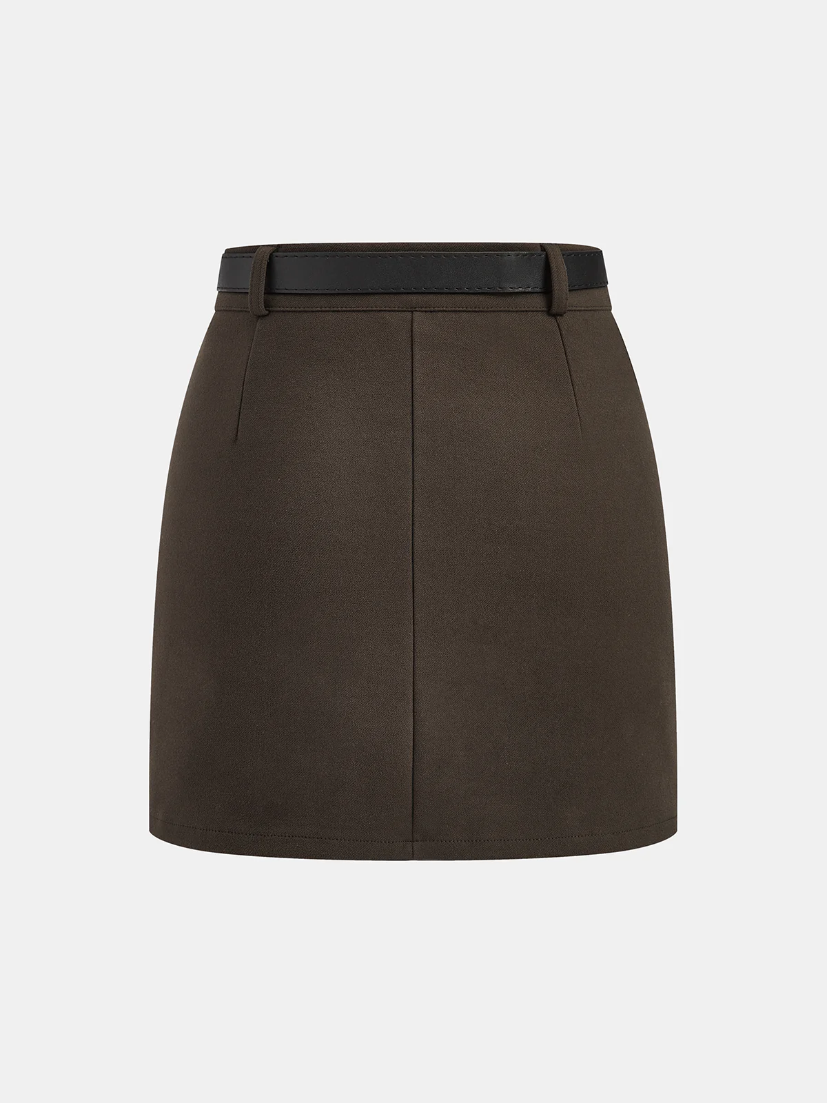 Belted Tweed Mini Skirt - Wholesalesil