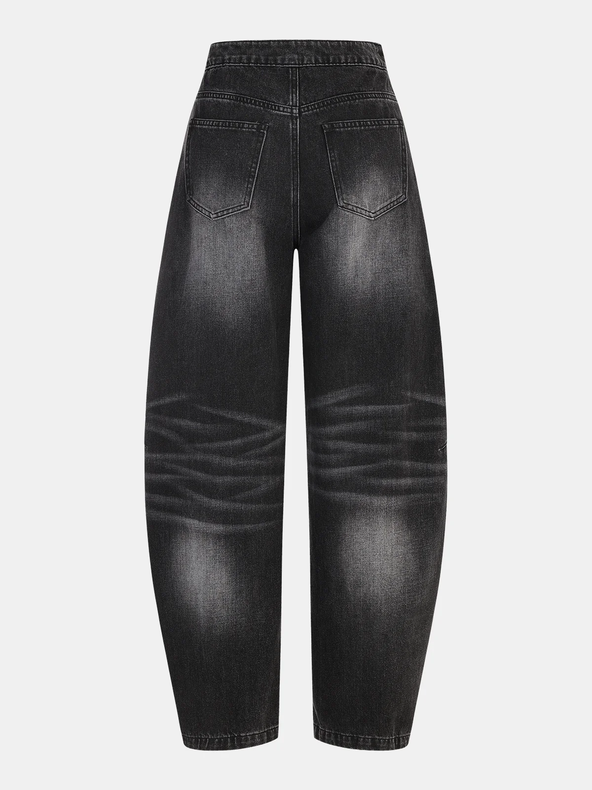 Washed Denim Curved-Leg Jeans - Wholesalesil