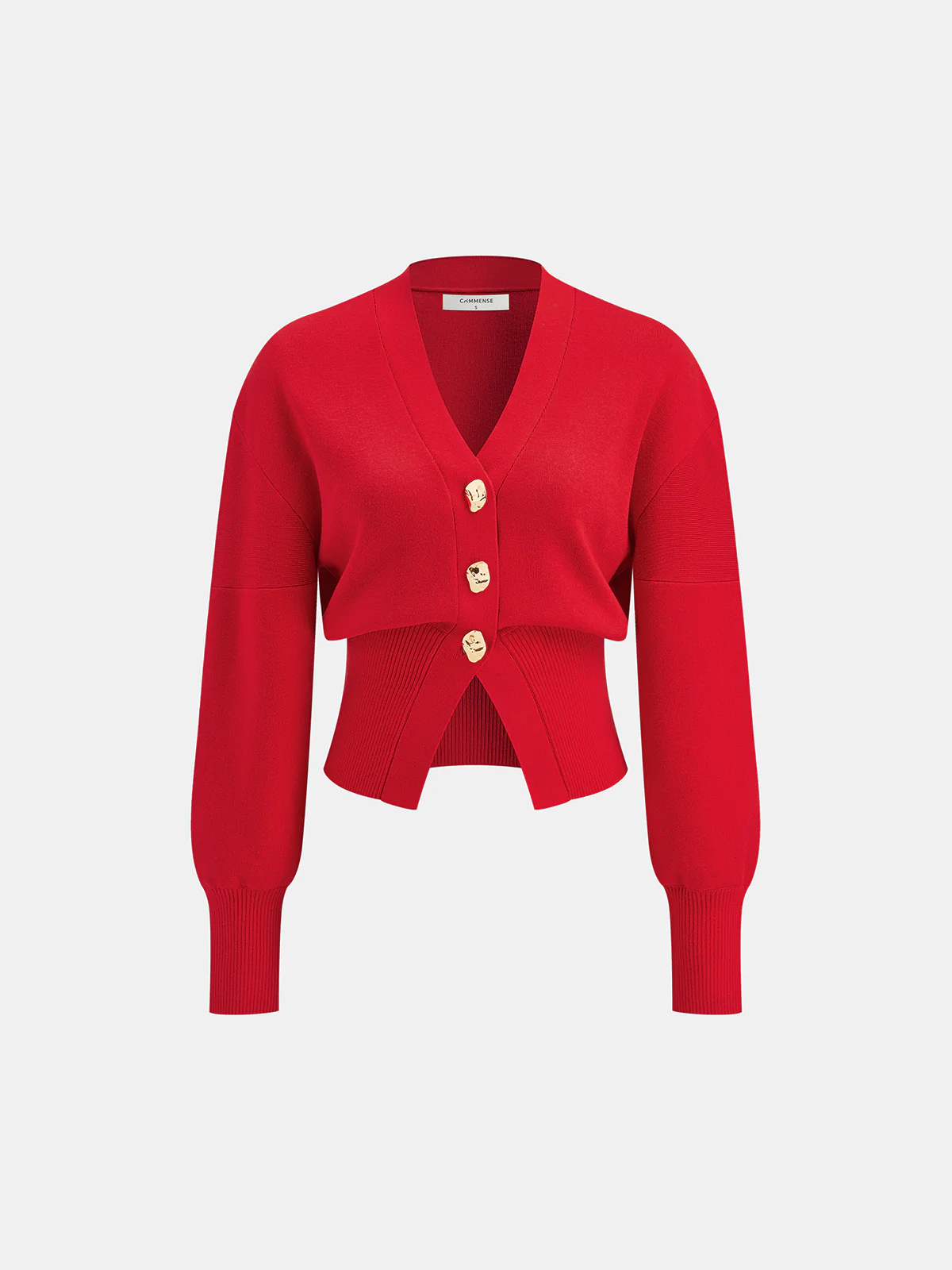 Wool Blend Cropped V-Neck Cardigan - Wholesalesil