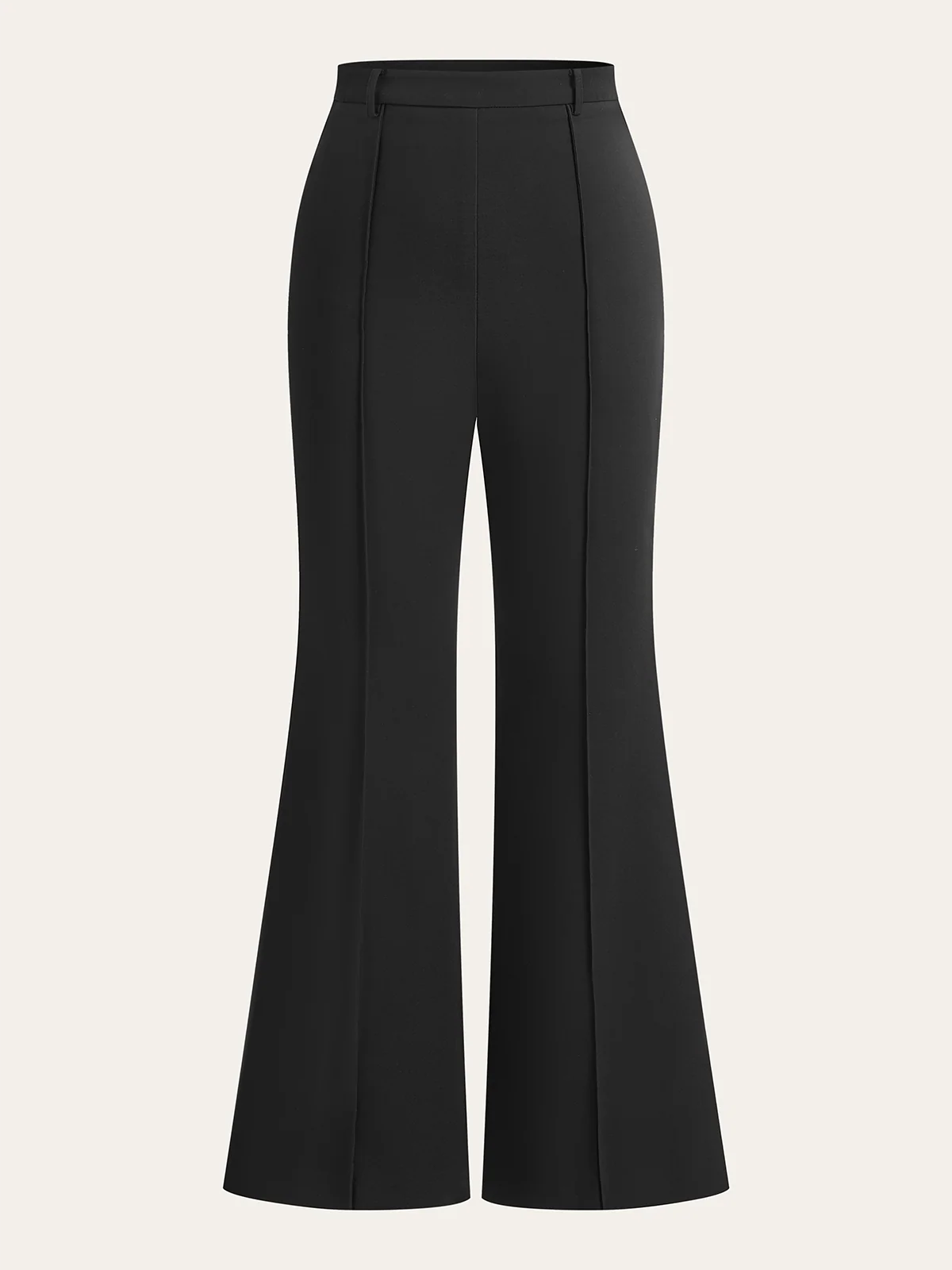 Stretchable Flared Pants with Front Seams - Wholesalesil