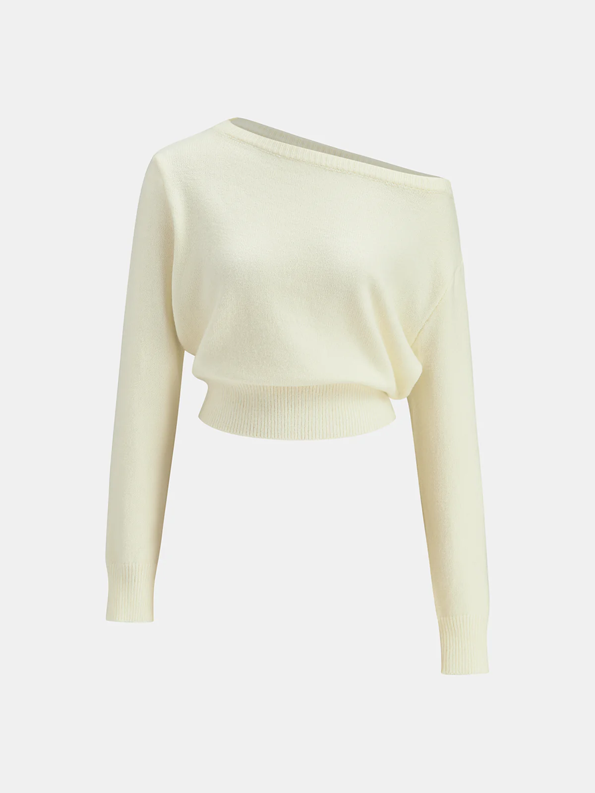 Off-Shoulder Knit Sweater - Wholesalesil