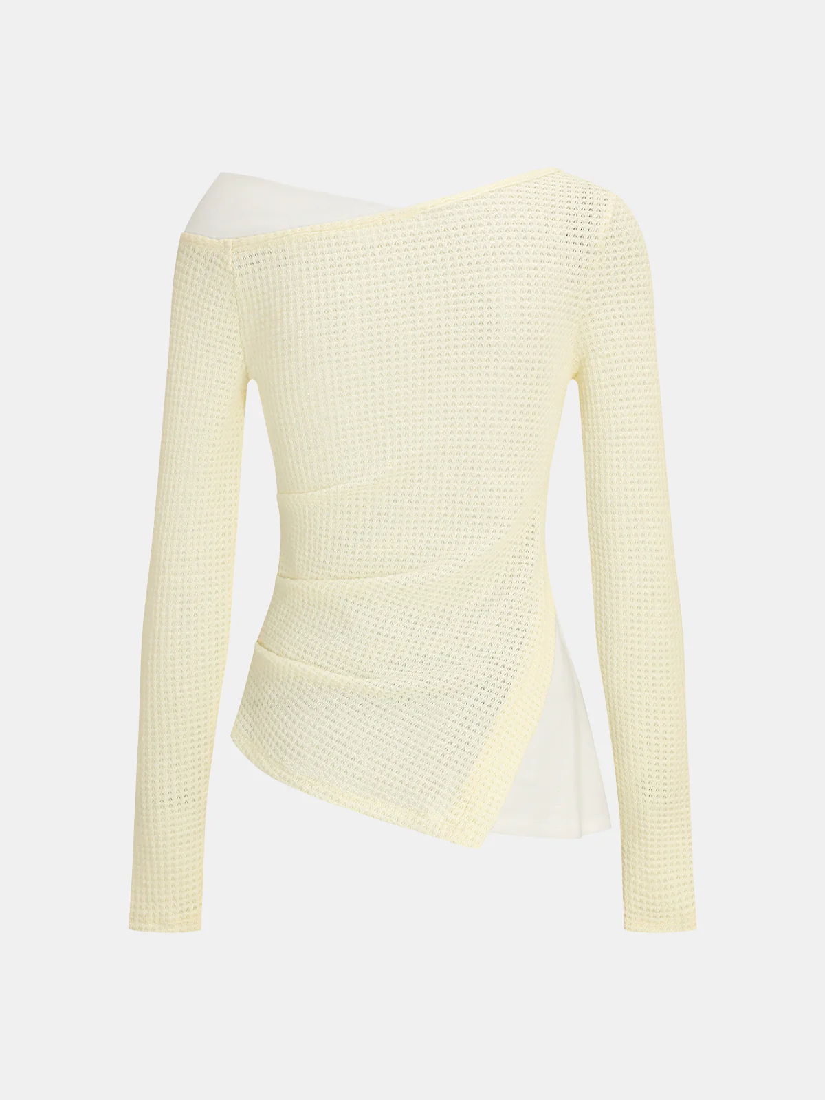 Color Block Waffle-Knit Top - Wholesalesil