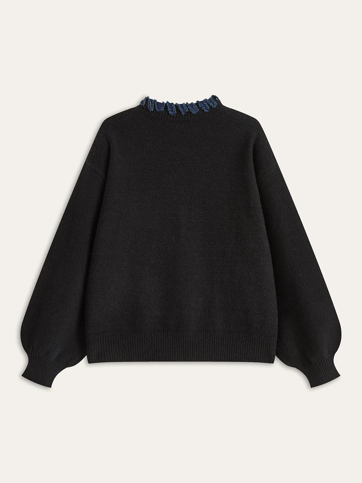 Denim Fringe Trim Cardigan - Wholesalesil