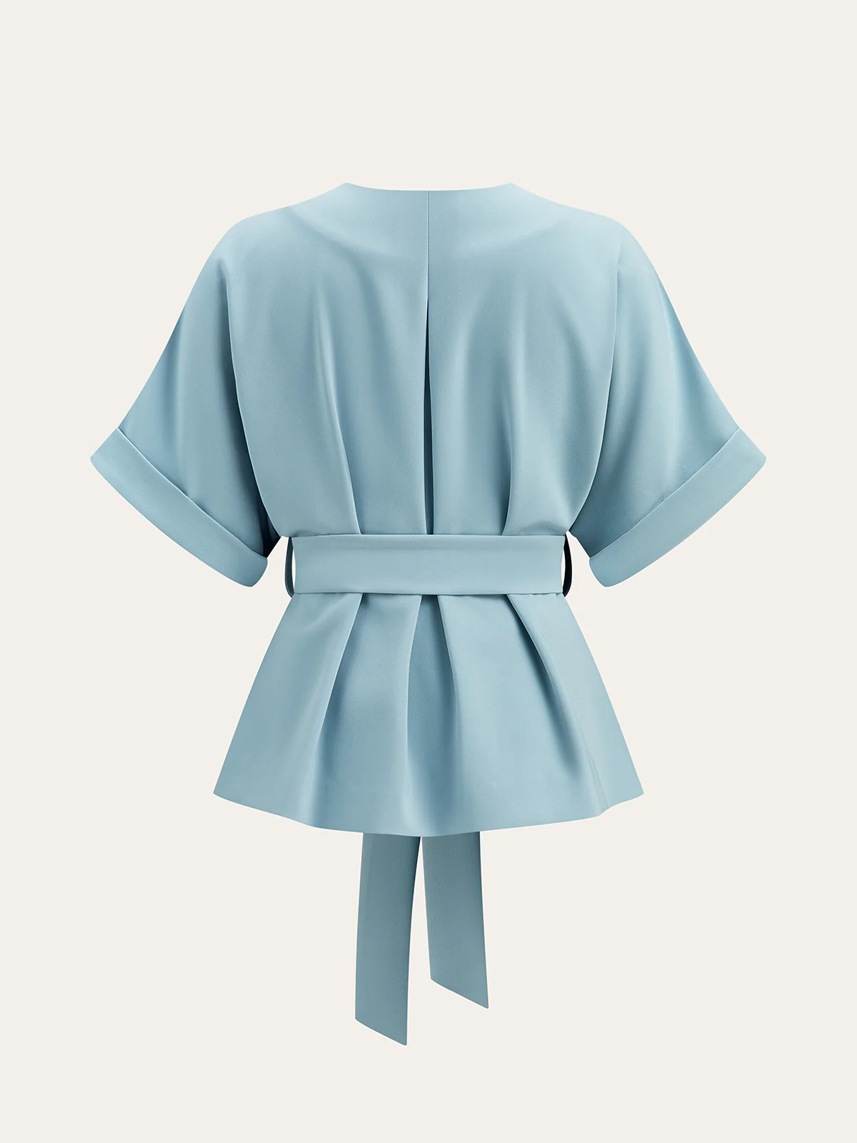 Wrap-Front Belted Blouse - Wholesalesil