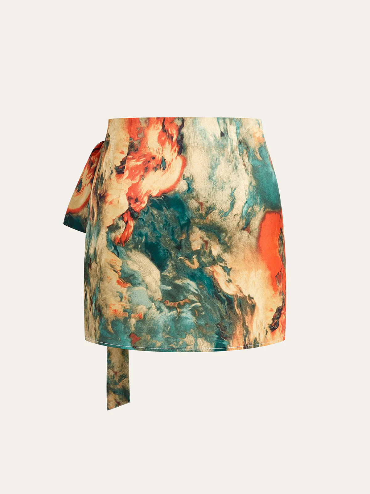 Colorful Printed Wrap-Tie Mini Skirt - Wholesalesil
