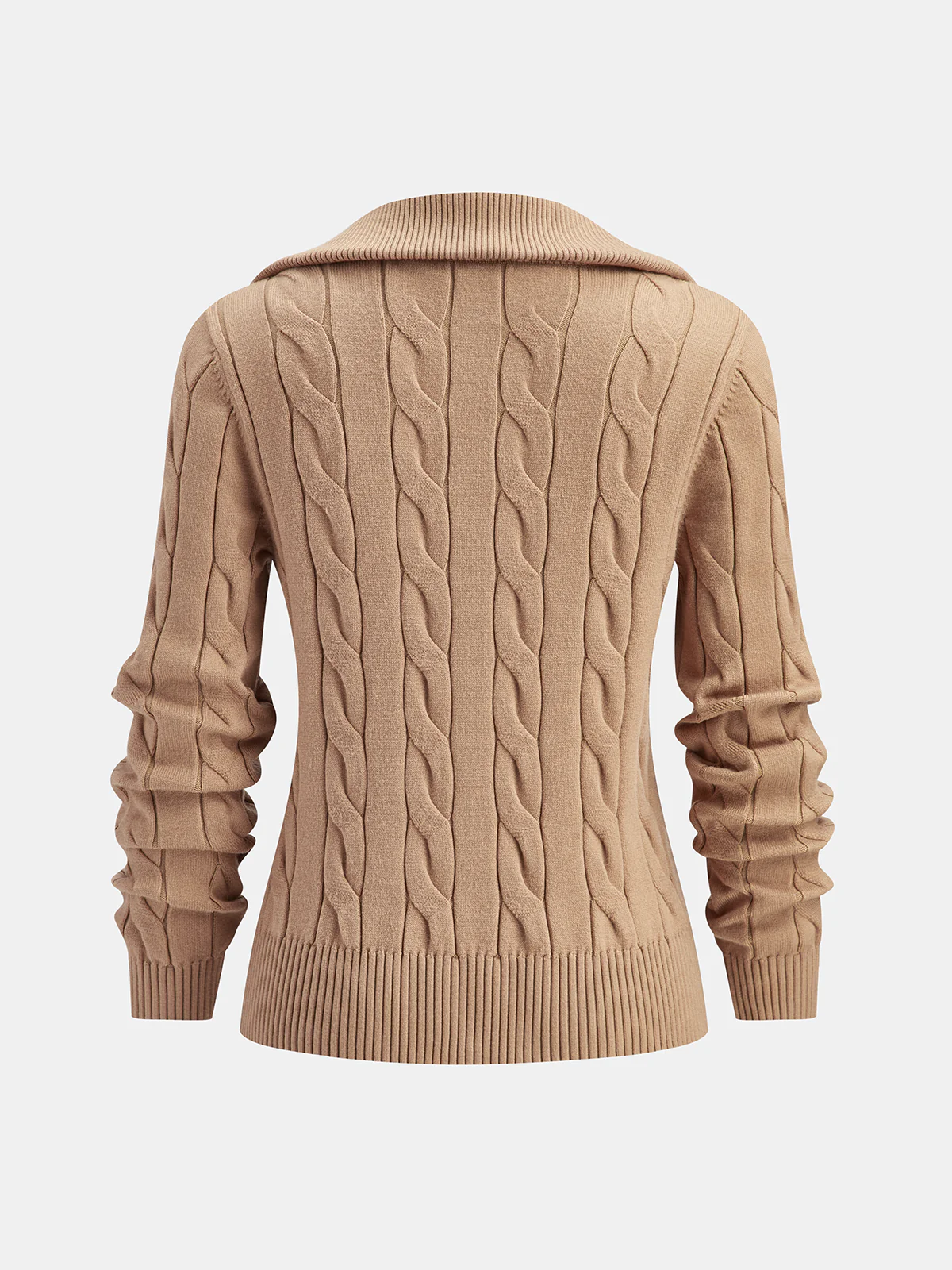 Cable Knit Zip-Up Cardigan - Wholesalesil