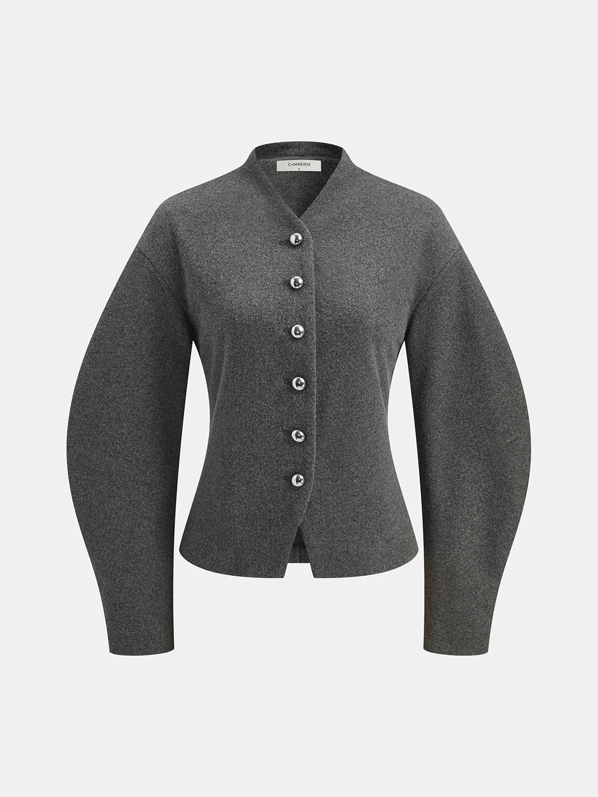 Curved Sleeve Tweed Jacket - Wholesalesil