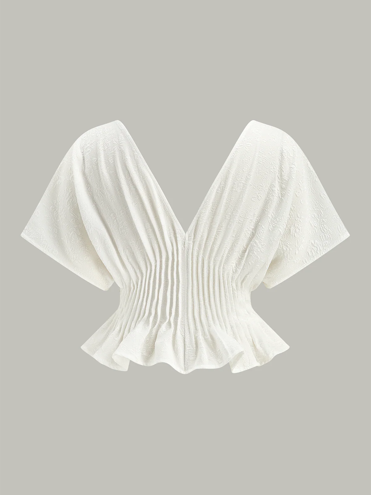 Textured Button Peplum Top - Wholesalesil