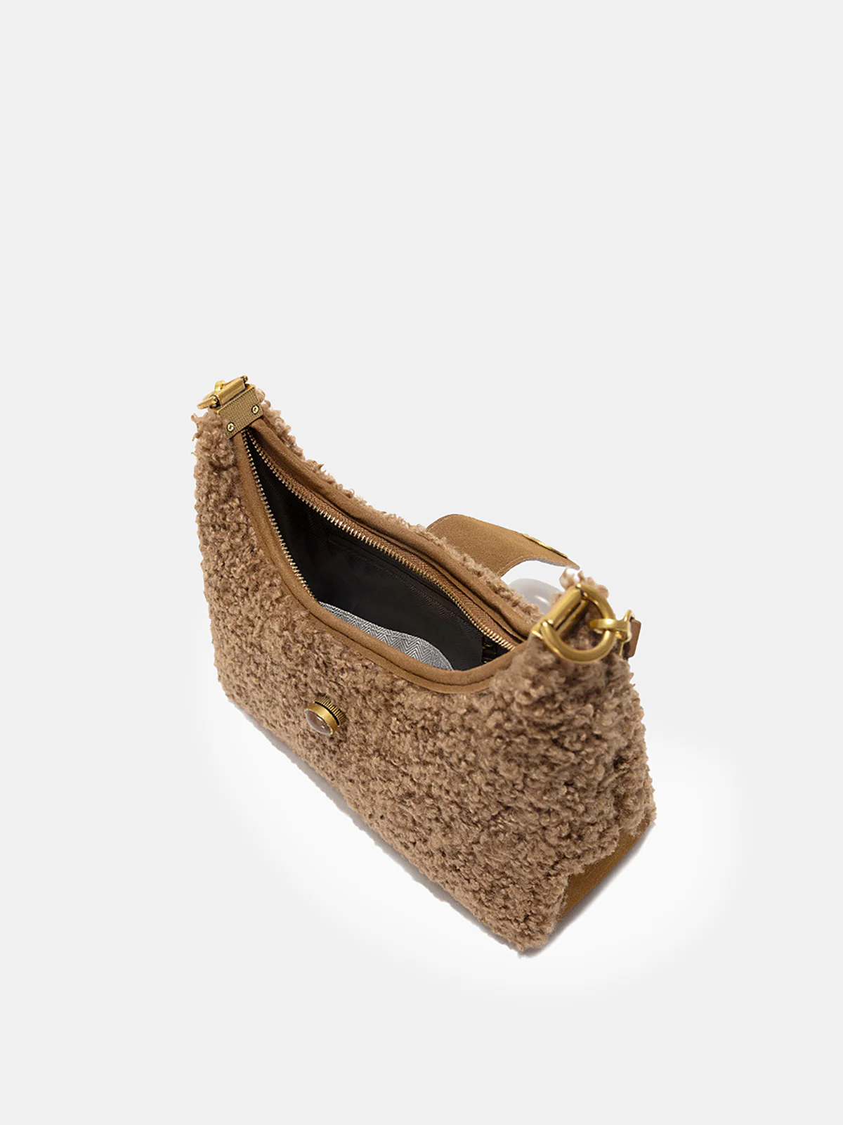 Faux Shearling Hobo Bag - Wholesalesil