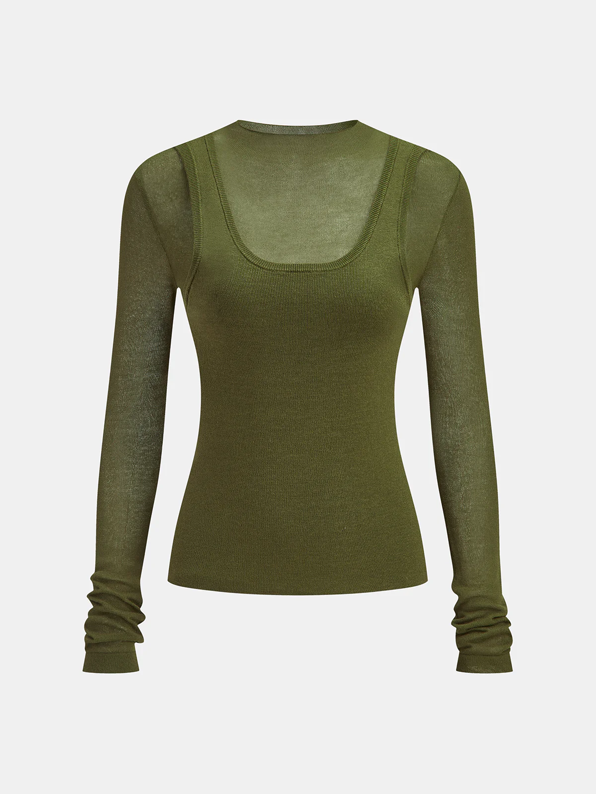 2 in 1 Long Sleeve Knit Top - Wholesalesil