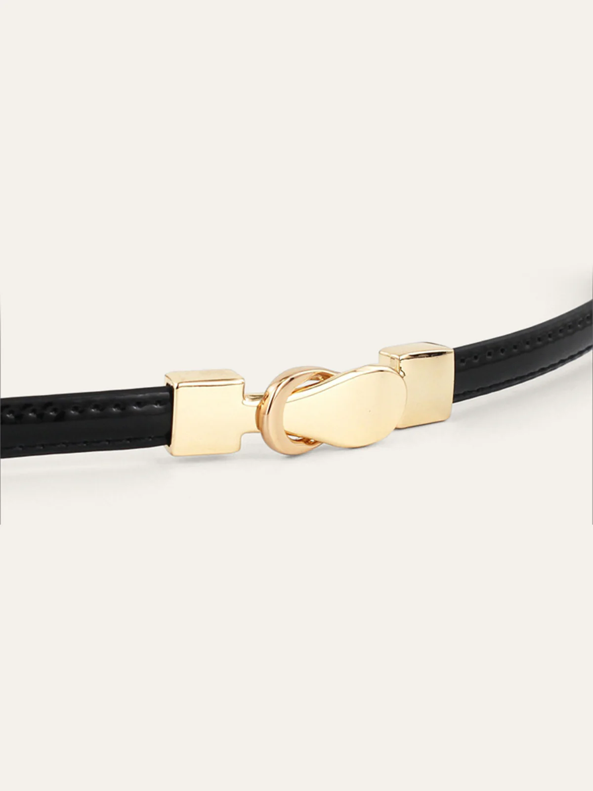 Alloy Buckle Thin Leather Belt - Wholesalesil