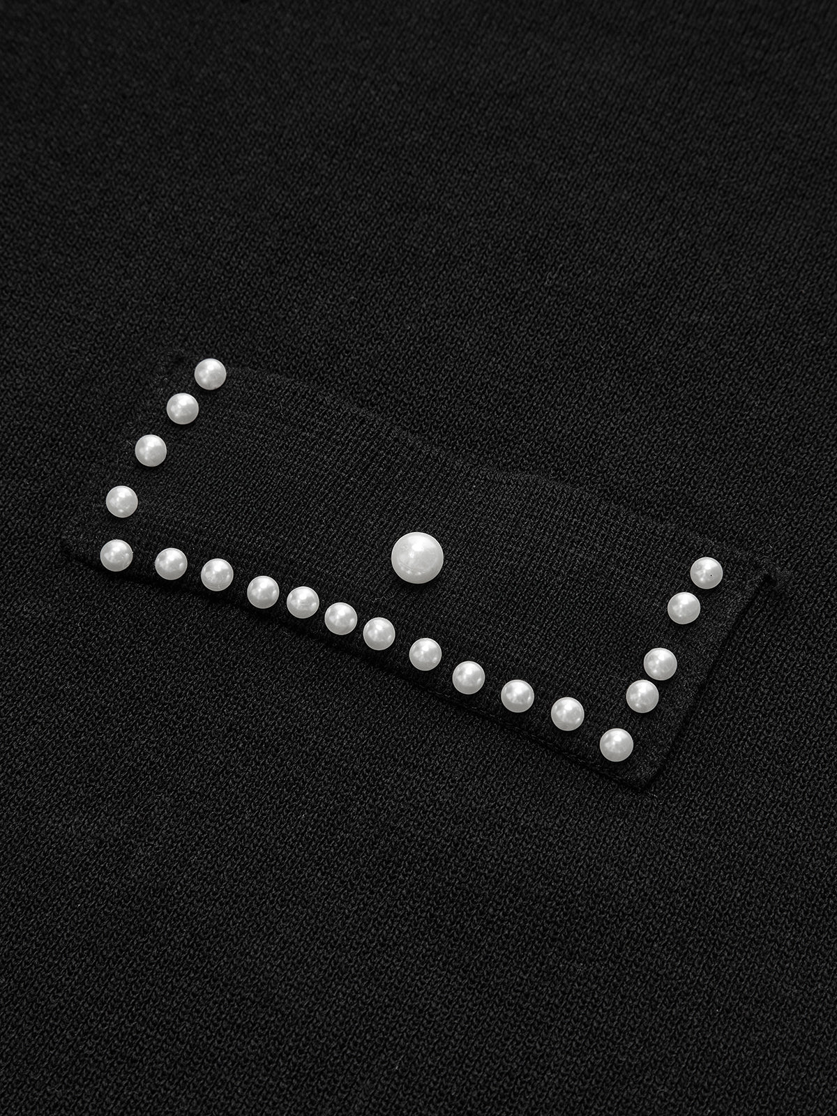 Pearl Trimmed Knit Midi Dress - Wholesalesil