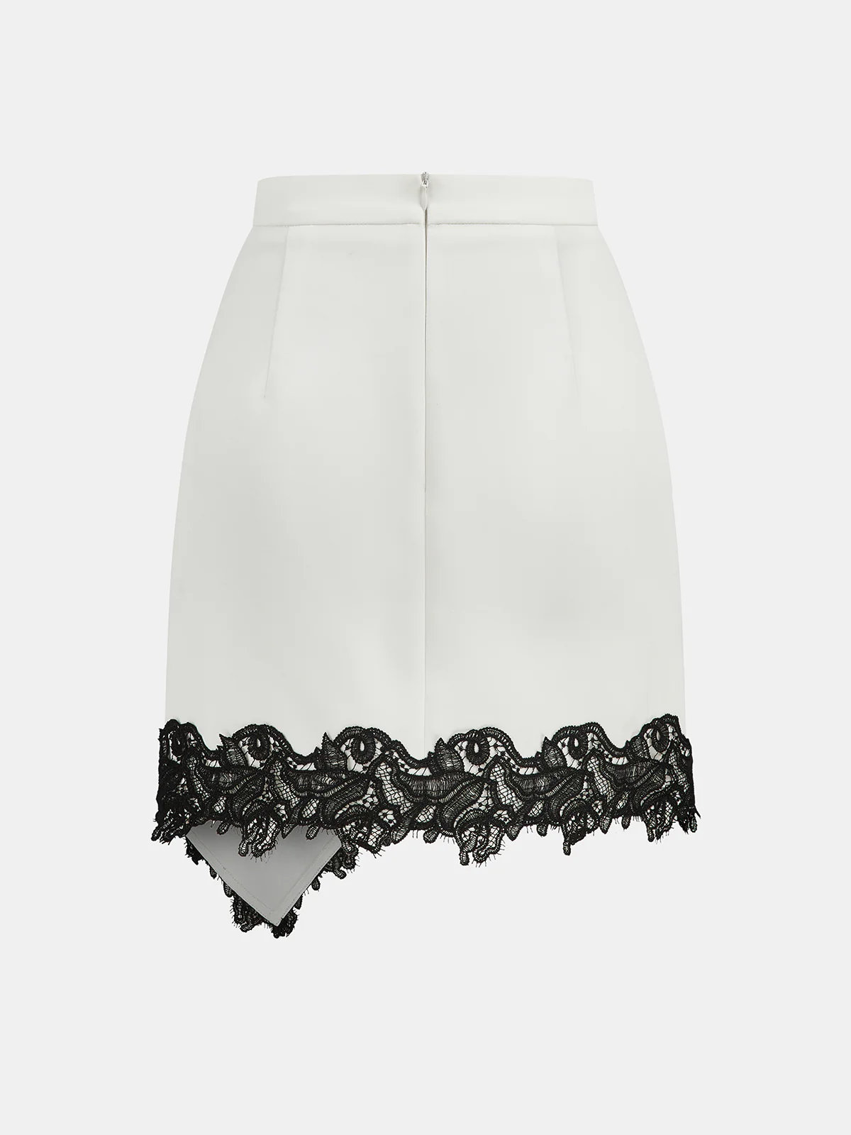Lace Trimmed Satin Wrap Skirt - Wholesalesil