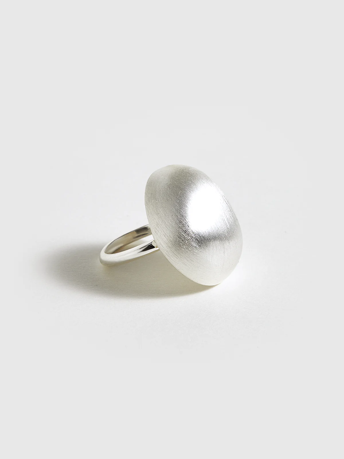 Matte Silver Oval Dome Ring - Wholesalesil