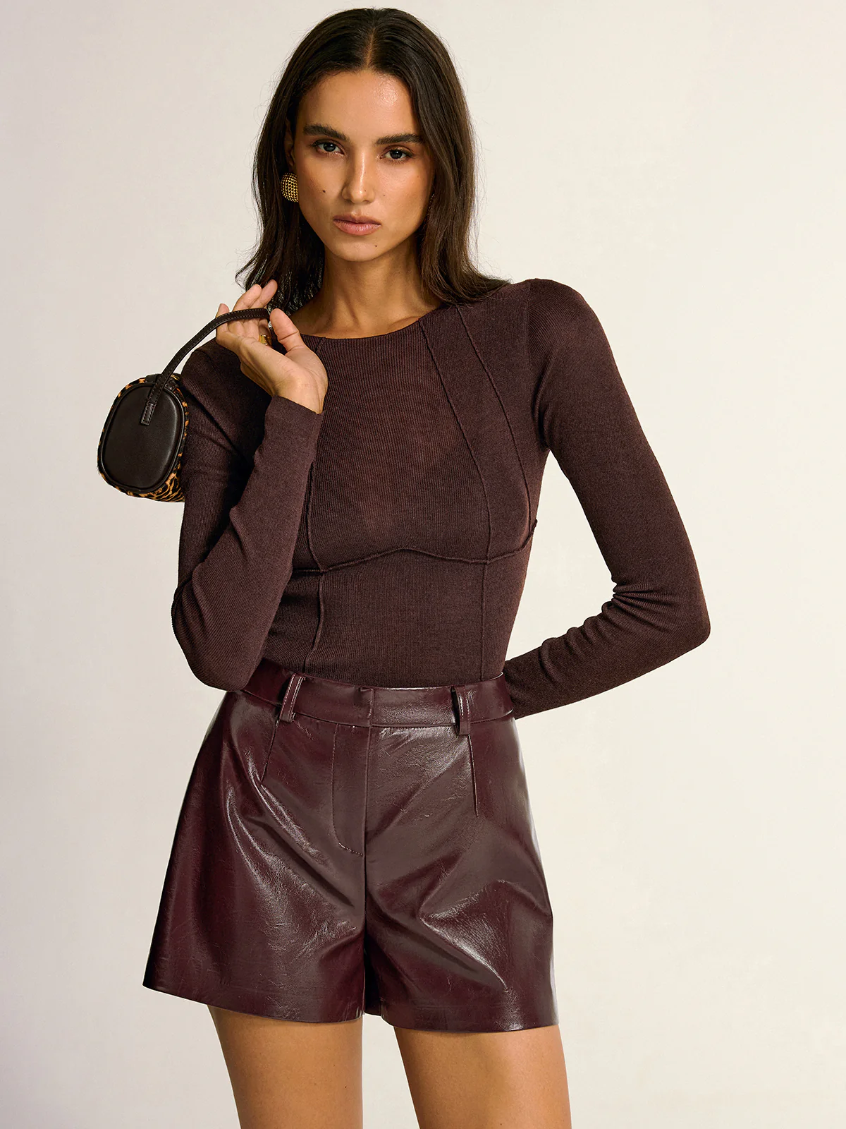 PU Leather Shorts without Belt - Wholesalesil