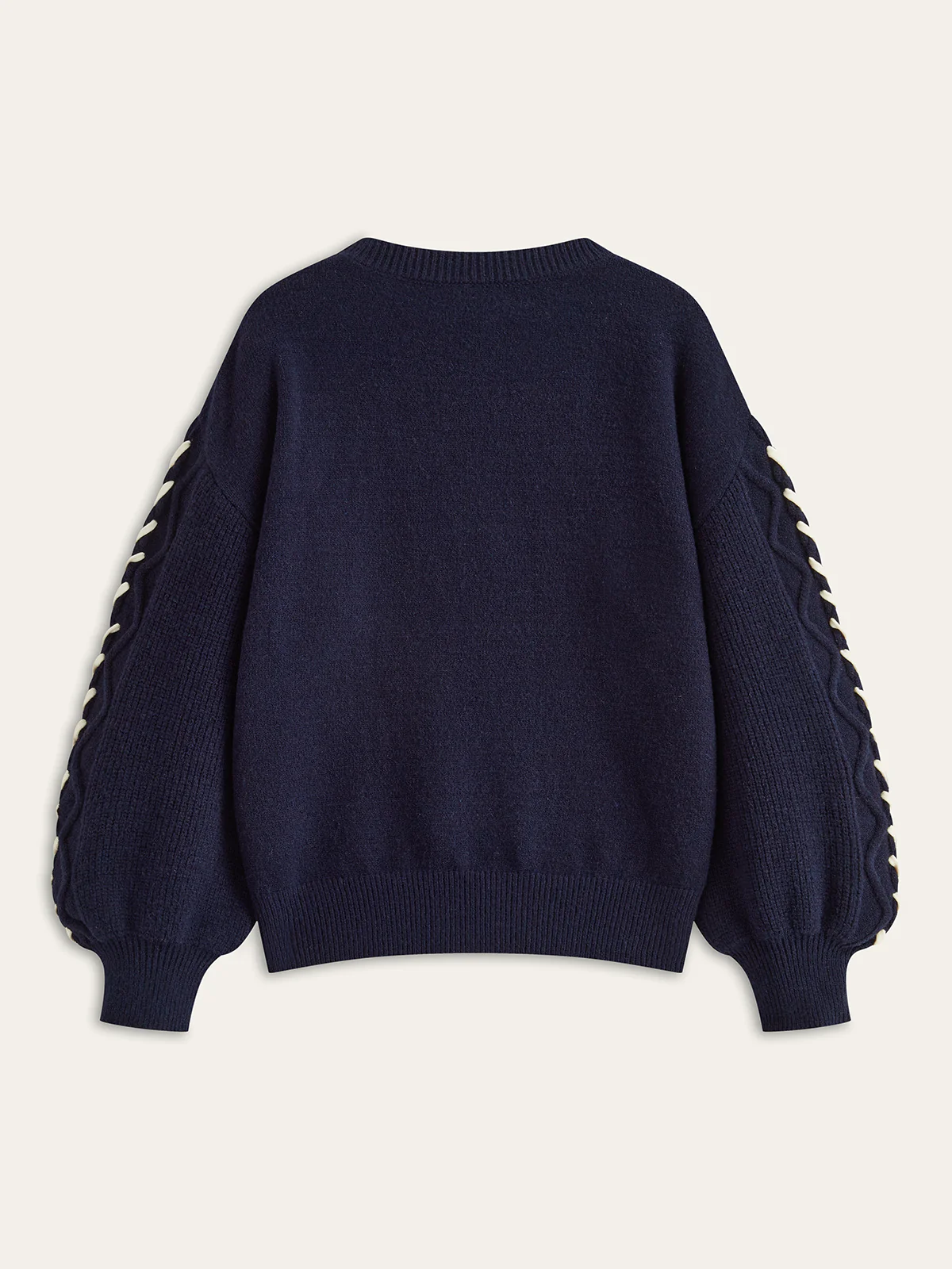 Contrast Stitched Cable Knit Top - Wholesalesil