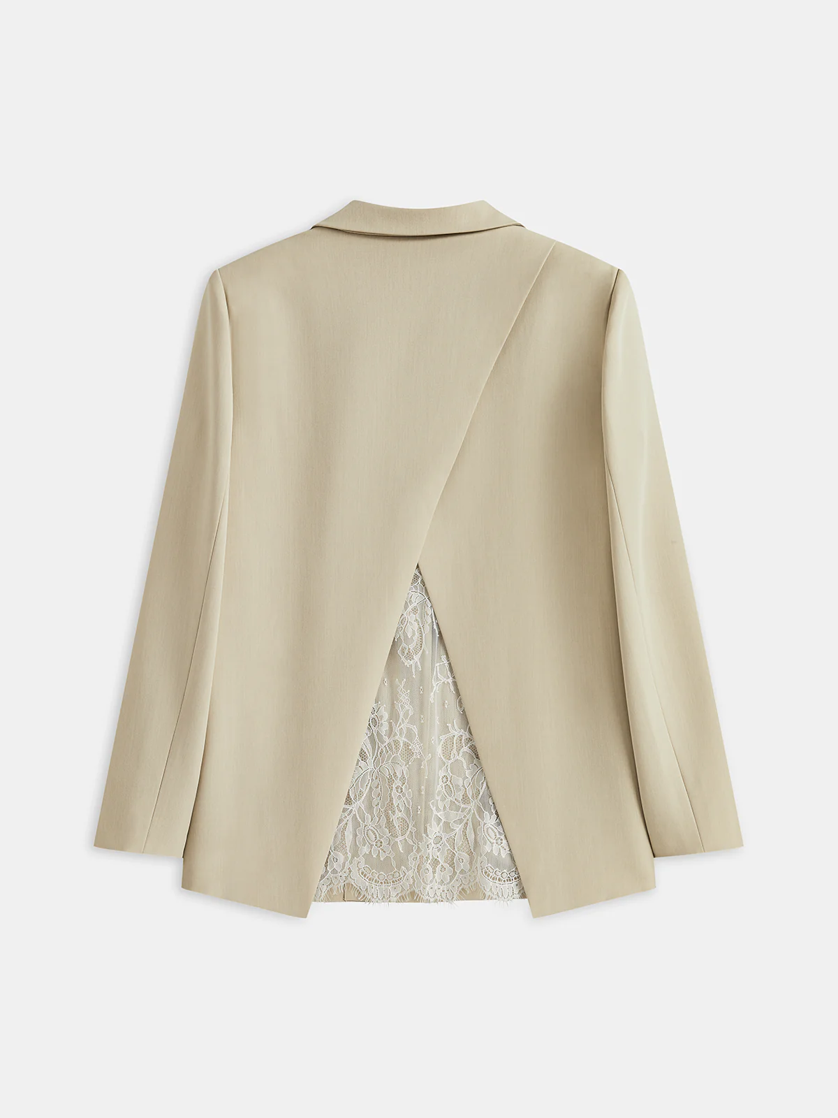 Lace Detail Single Button Blazer - Wholesalesil