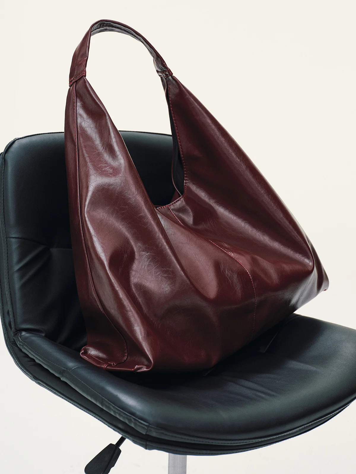 Oversized PU Leather Tote Bag - Wholesalesil